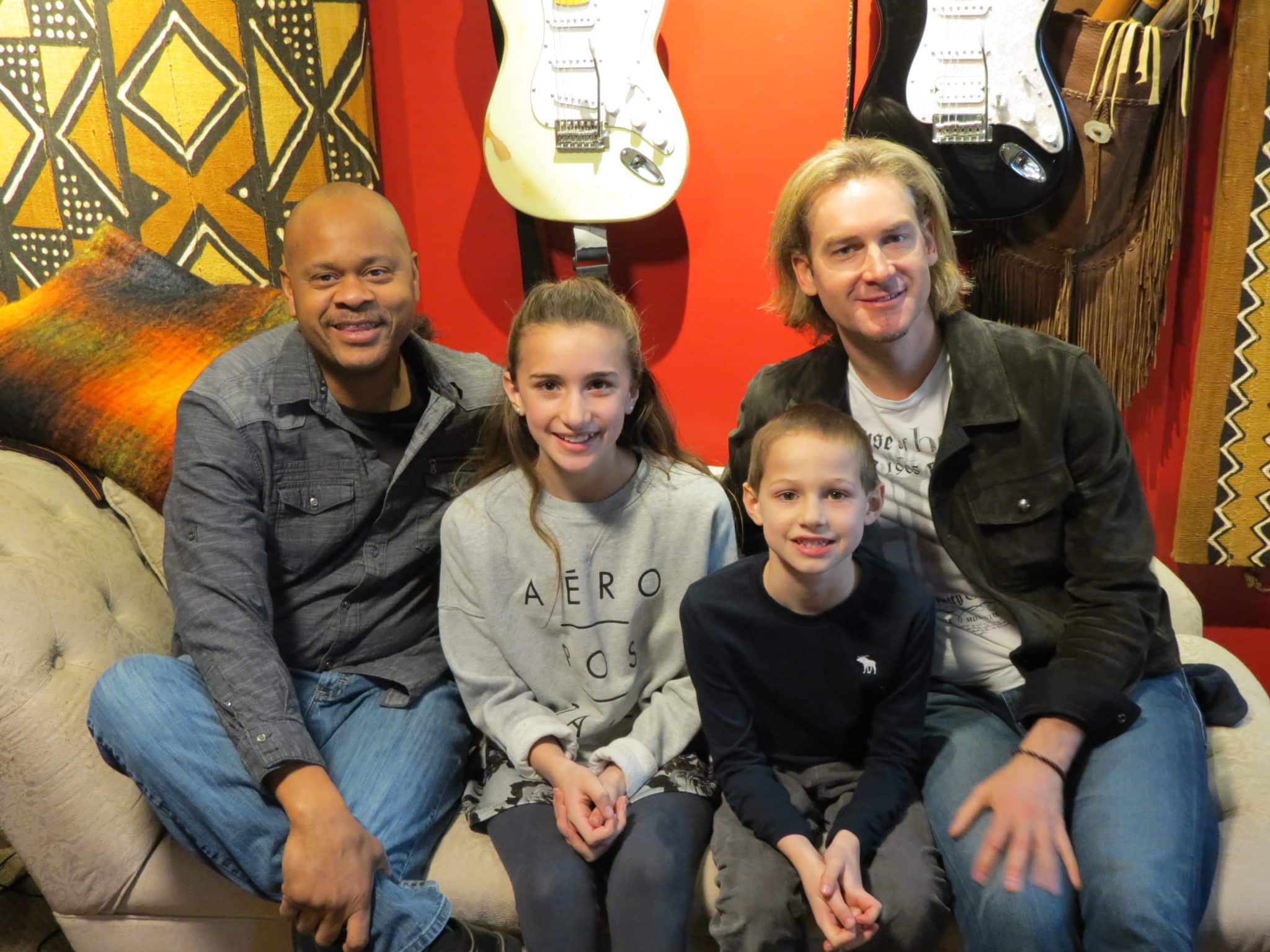 Bronson Arroyo and Eliot Sloan with Gianna and Gavin Trebbi