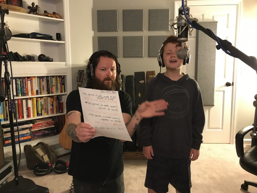 Jody recording with Hear The Hope